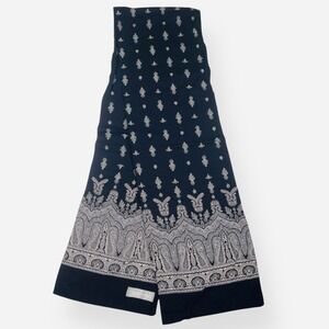 Vintage Evan‎ Picone Scarf Paisley Winter Black White